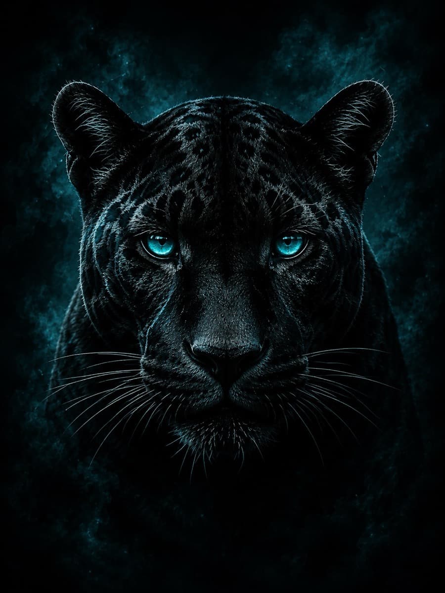 Un jaguar noir dans la pénombre.